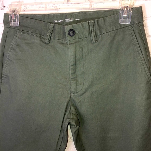 F19 OLD NAVY GREEN PANTS ULTIMATE SLIM FLEX 30x30 - Picture 2 of 6